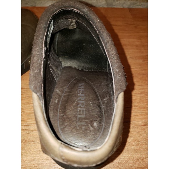 MERRELL Womens Shoes Brown Size 6 Leather Luxe Wrap Clogs Mule Bitter Chocolate - Picture 10 of 13